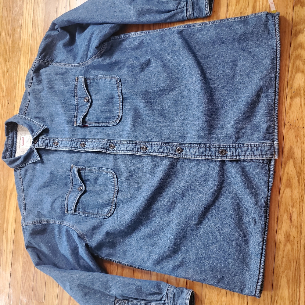 Levis Sherpa Lined White Tag Blue Jeans Jacket Mens Sz Xl - Picture 7 of 15